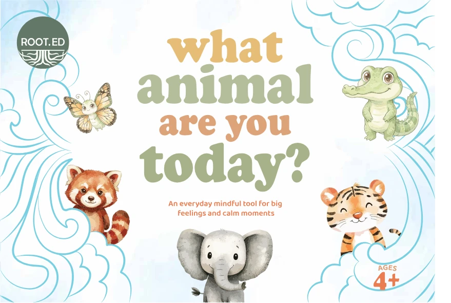 What Animal Are You Today mindfulness card cover with illustrated animals